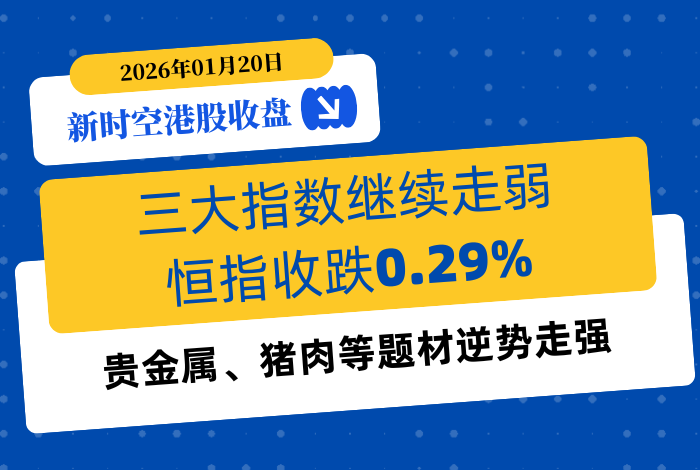 新時空港股收盤丨三大指數持續走弱、恒指收跌0.29%，貴金屬、豬肉等題材逆勢走強 - 新時空