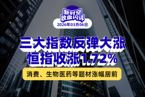 新时空丨港股收盘闪评：三大指数反弹大涨、恒指收涨1.72%，消费、生物医药等题材涨幅居前 - 新时空