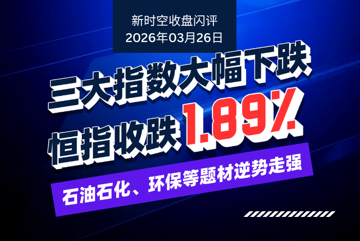 新时空丨港股收盘闪评：三大指数大幅下跌、恒指收跌1.89%，石油石化、环保等题材逆势走强 - 新时空
