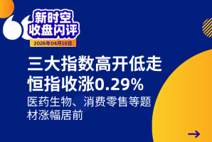 新時空丨港股收盤閃評：三大指數高開低走，恆指收漲0.29%，醫藥生物、消費零售等題材漲幅居前 - 新時空