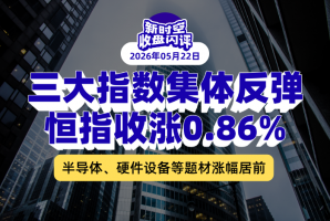 新时空丨港股收盘闪评：三大指数集体反弹、恒指收涨0.86%，半导体、硬件设备等题材涨幅居前 - 新时空