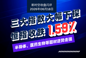 新时空丨港股收盘闪评：三大指数大幅下探、恒指收跌1.59%，半导体、医药生物等题材逆势走强 - 新时空