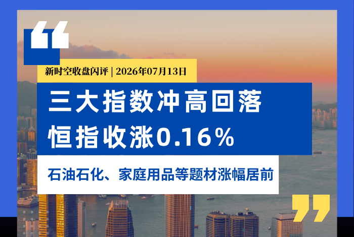 新時空丨港股收盤閃評：三大指數衝高回落、恆指收漲0.16%，石油石化、家庭用品等題材漲幅居前 - 新時空