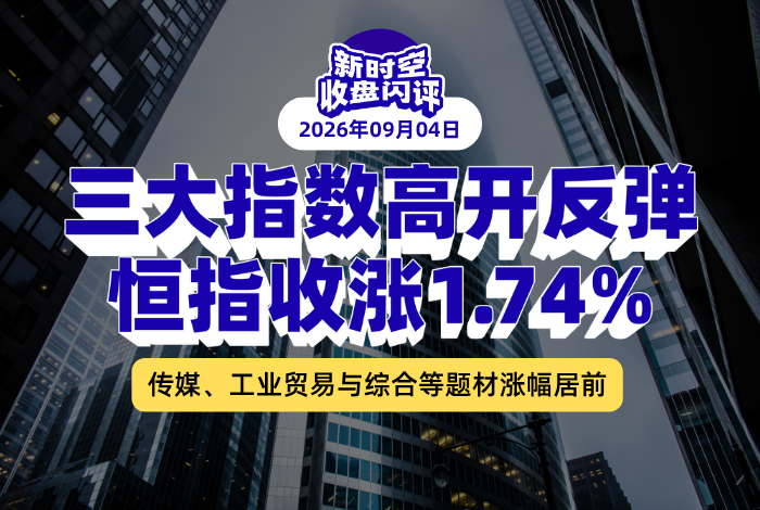 新時空丨港股收盤閃評：三大指數高開反彈、恆指收漲1.74%，傳媒、工業貿易與綜合等題材漲幅居前 - 新時空