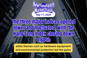 NewTimeSpace | Hong Kong Market Close Flash Commentary: The Three Major Indices Opened Lower and Flu - NewTimeSpace