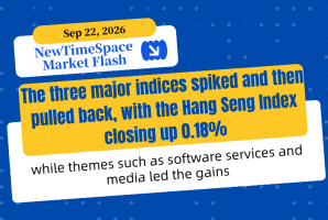 NewTimeSpace | Hong Kong Market Close Flash Commentary: The Three Major Indices Spiked and Then Pull - NewTimeSpace