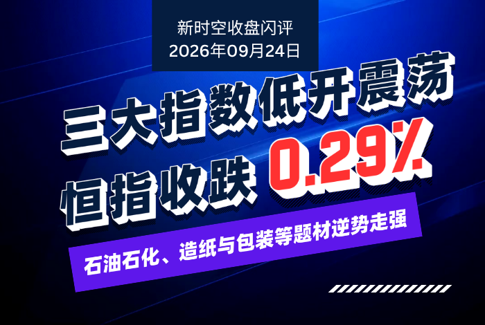 新时空丨港股收盘闪评：三大指数低开震荡、恒指收跌0.29%，石油石化、造纸与包装等题材逆势走强 - 新时空