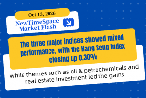 NewTimeSpace | Hong Kong Market Close Flash Commentary: The Three Major Indices Showed Mixed Perform - NewTimeSpace
