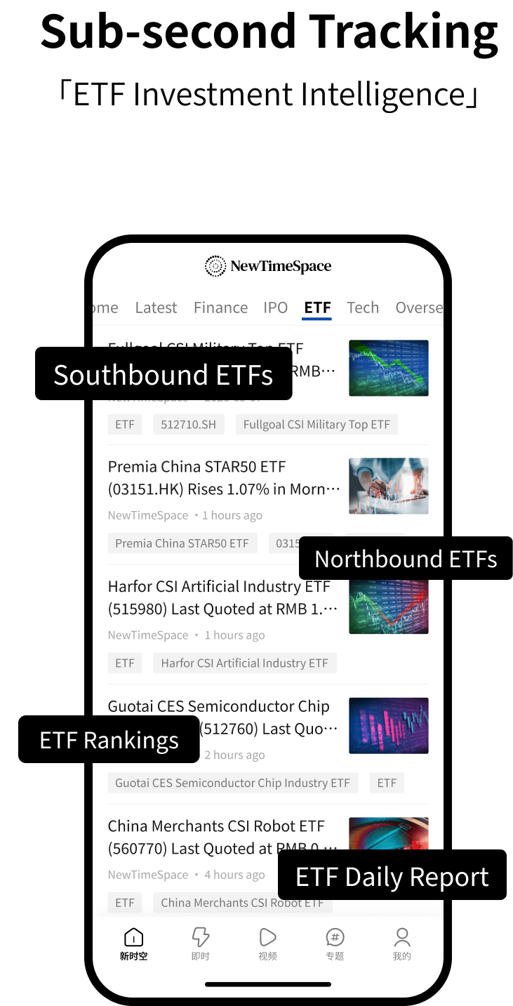 Download NewTimeSpace App: Second-Level ETF Investment Intelligence Tracking